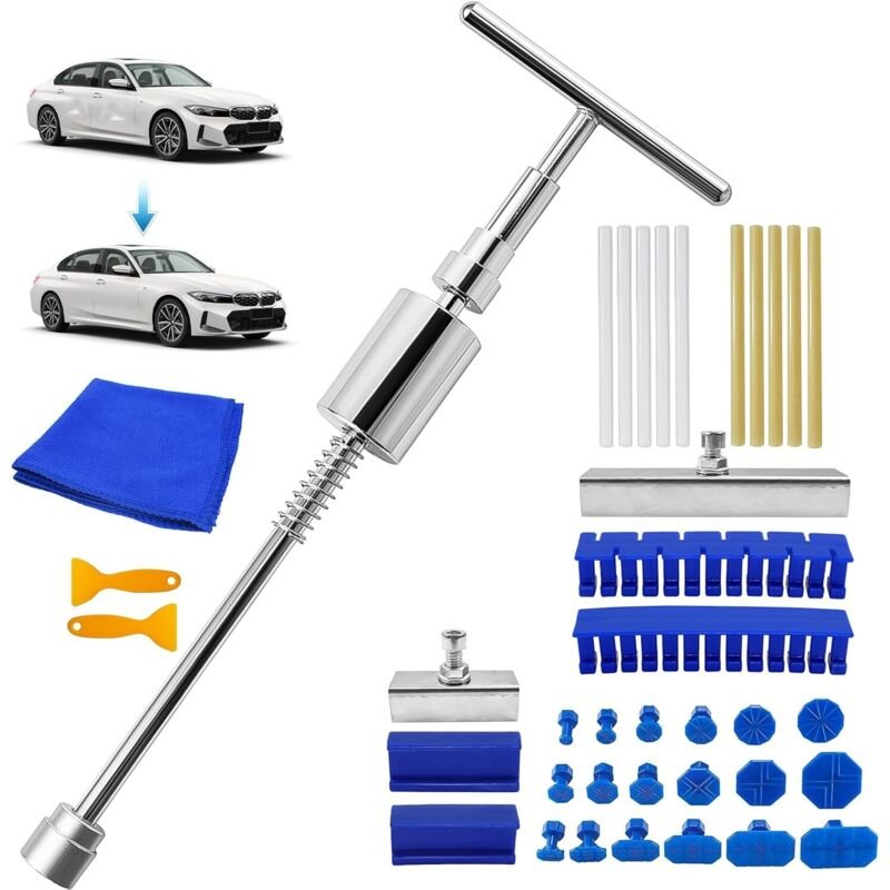 Jalleria - 34-teiliges Dellenreparaturset ohne Lackierung, Dellenreparaturwerkzeug für die Karosserie, Dellenreparaturse...