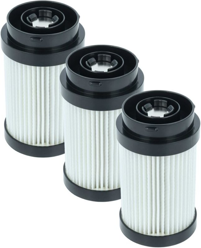 vhbw 3x Staubsaugerfilter kompatibel mit Kärcher VC 6, VC 7 Staubsauger - HEPA-Filter Schwarz Weiß