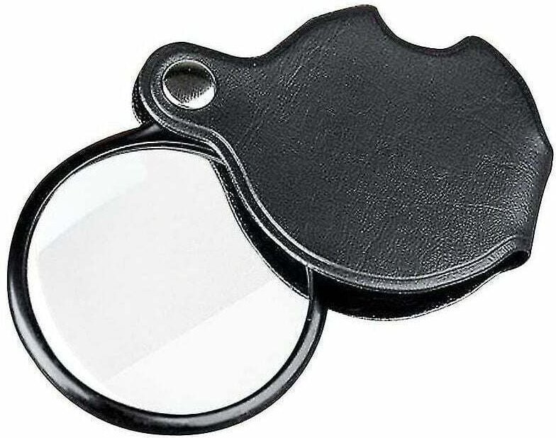 Mini-Taschenlupe, 20-fach, faltbar, tragbar, Schmucklupe mit Metallschutz