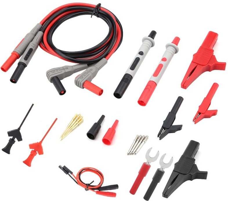 Cosiki Multimeter-Messleitungen, Multimeter-Messpads mit Klemmen, P1300D Elektronisches digitales Messleitungsset, Ersat...