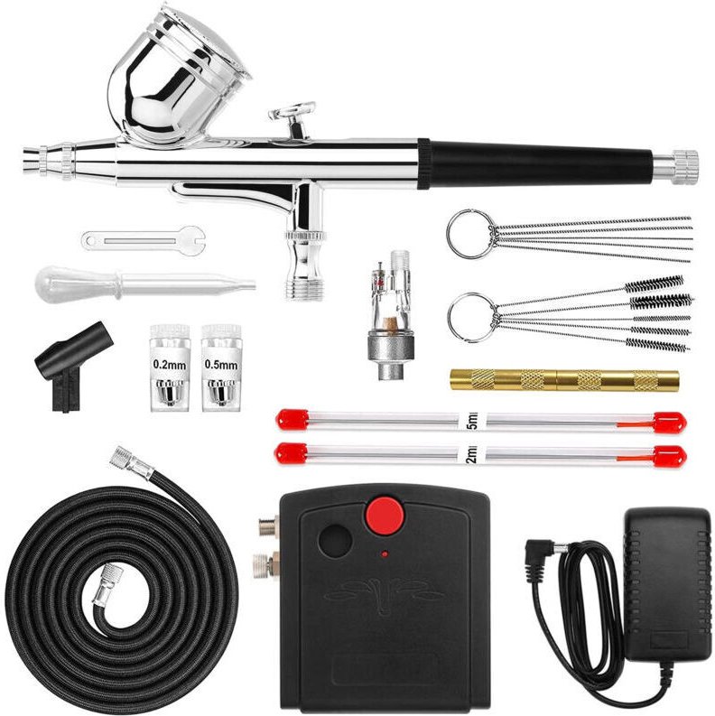 Luftpumpenset für Airbrush-Lackierung, Modell WZ100, Mini-Steckdosenpumpe, Luftpumpe zum Lackieren von Automöbeln