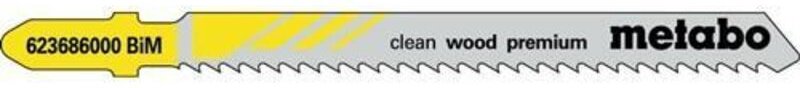 Metabo - 5 Stichsägeblätter 'clean wood premium' 74/ 2,5 mm, BiM 5 Stk