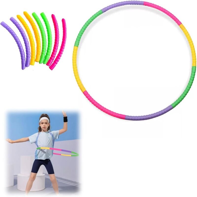 Fitness-Hula-Hoop-Reifen, 8-teilig, für Kinder, verstellbares Gewicht, Kinder-Hula-Hoop-Reifen, Kinder-Gymnastikreifen