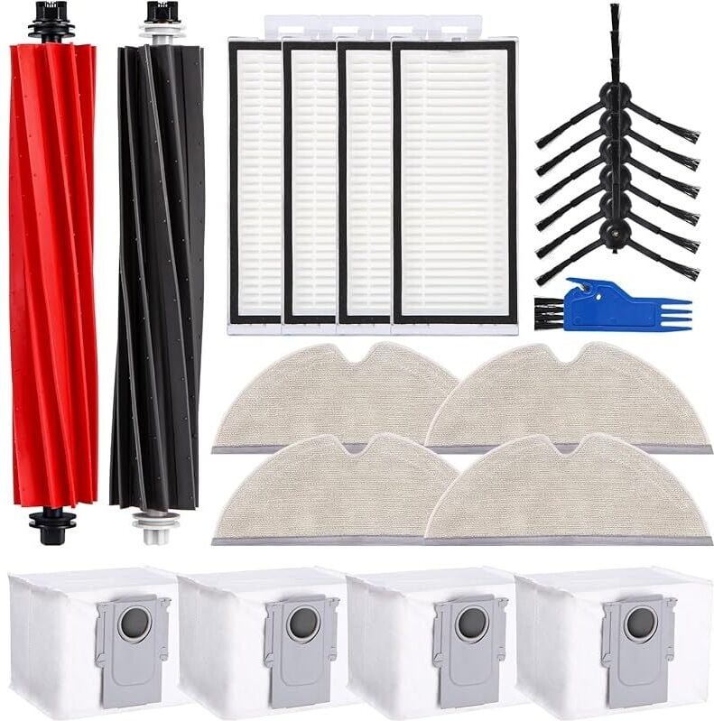 Roborock Q8 Max+/Q8 Max/Q5 Pro+/Q5 Pro Staubsauger-Zubehörset, Roborock Ersatzteile, 2 Hauptbürsten, 4 HE-Bürsten