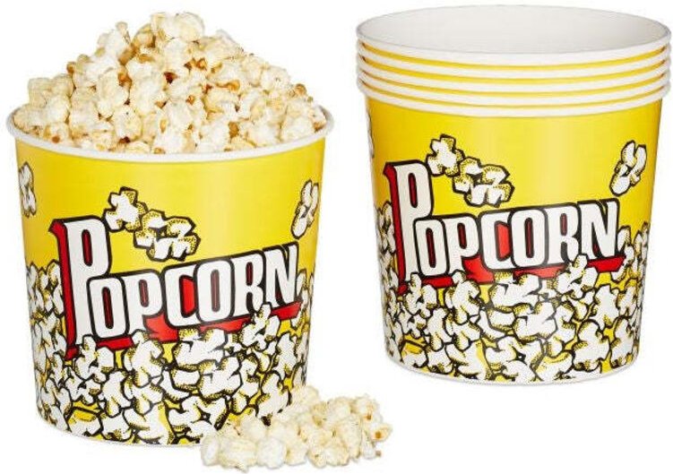 Popcorn eimer wiederverwendbar 6er set