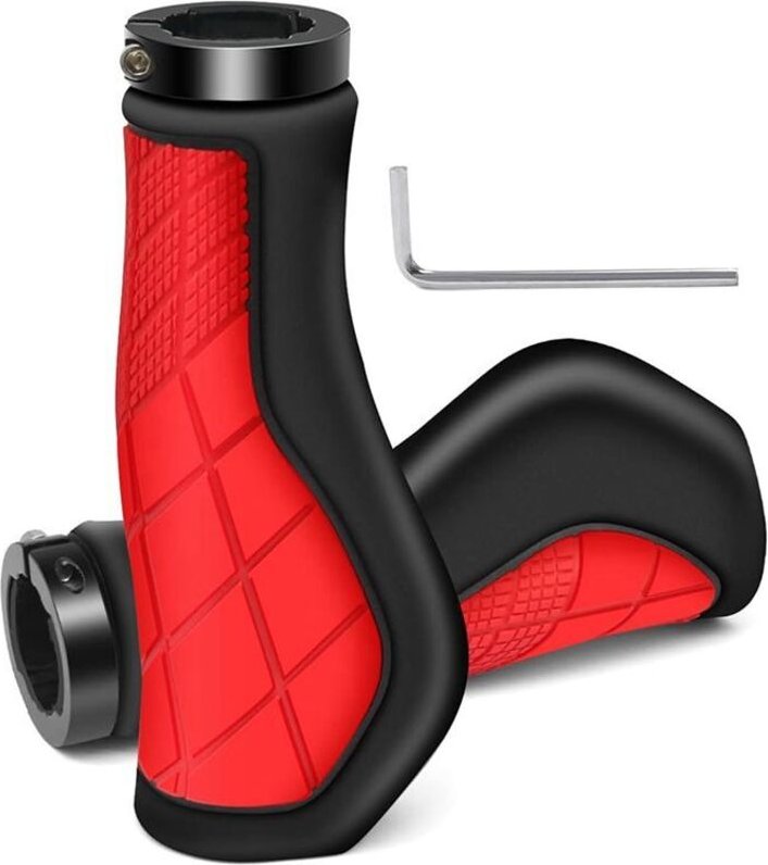 Ergonomische, rutschfeste Gummigriffe für Fahrradlenker, passend für 22,2-mm-E-Bikes, Rot