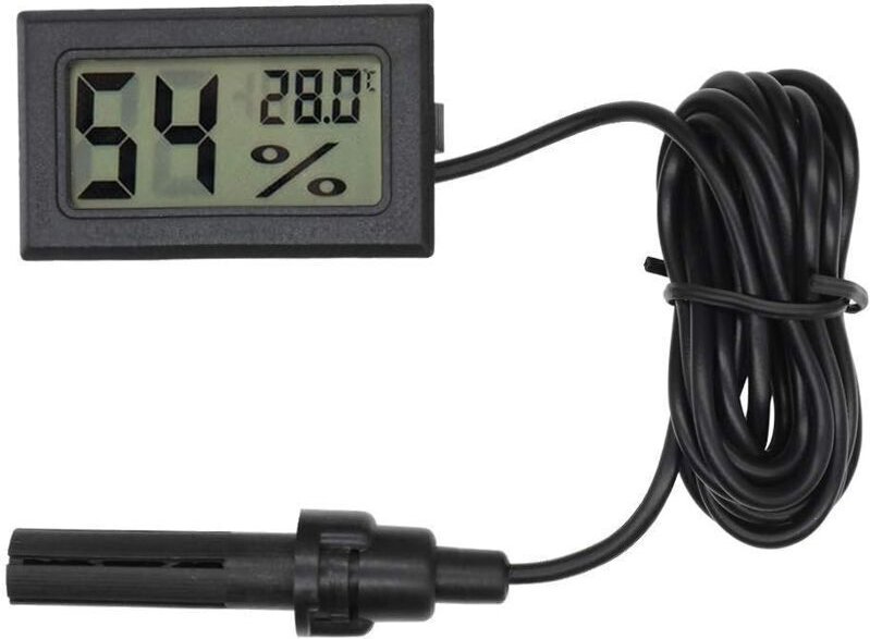 Digitales Thermometer und Hygrometer mit integrierter Mini-Sonde, Feuchtigkeits- und Temperaturanzeige für Reptilienbrut...