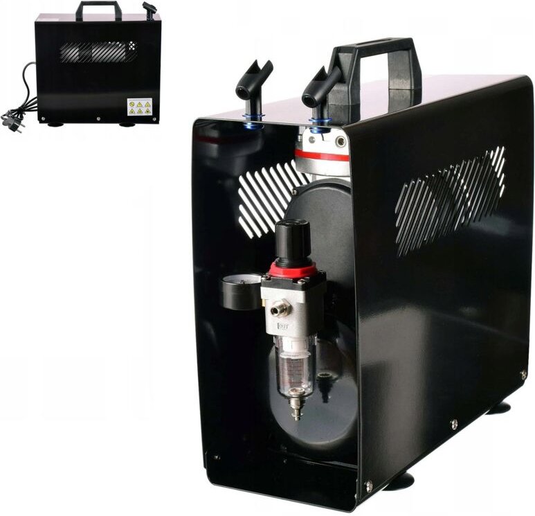 Doppelkolben-Airbrush-Kompressor Mit 3,5-L-Zylinder 6 Bar Leise, Automatischer Start-Stopp