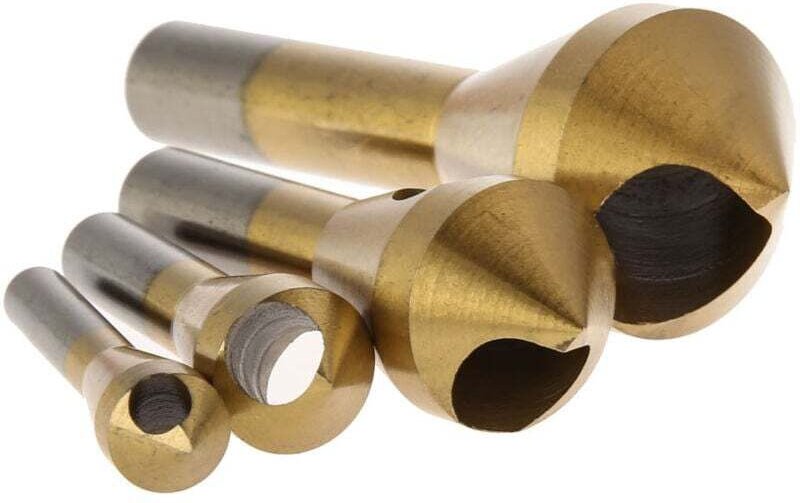 4-teiliges Anfaswerkzeug-Set, konischer Anfasbohrer, konischer Entgratungsschneider zum Schneiden von Metall, Holz und K...