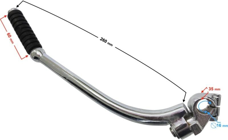 Silberner Starterhebel Classic 125