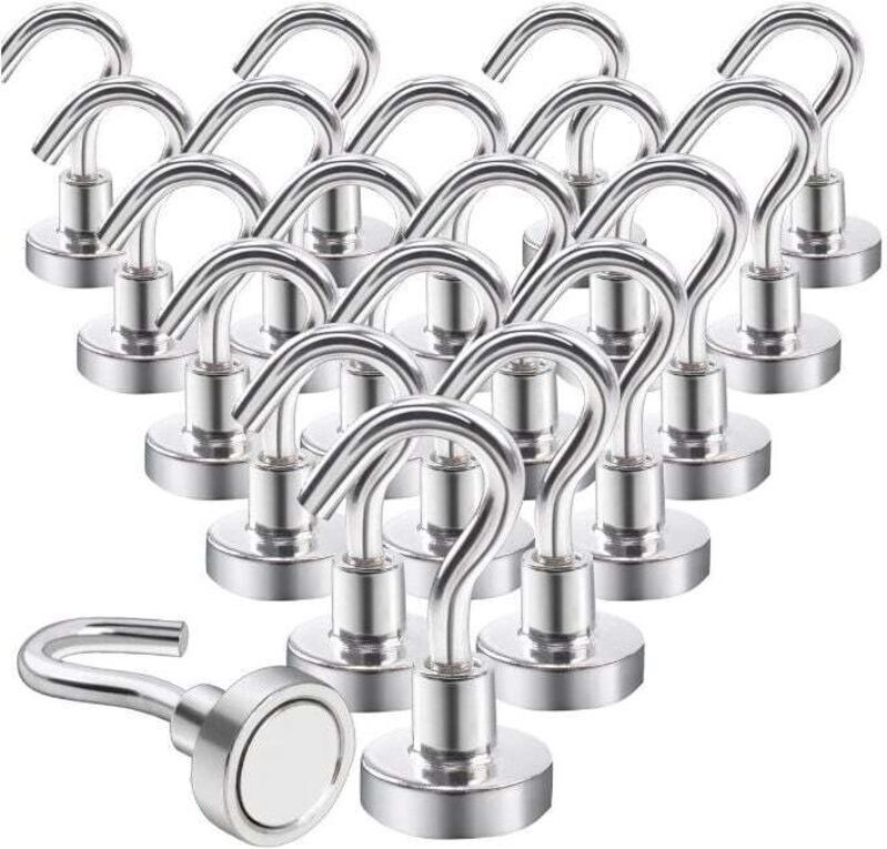 20er-Pack Magnethaken, starke Neodym-Magnete, für Kühlschrank, Küche, Büro, Schule, Kreuzfahrtschiff, robust