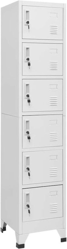 Schließfachschrank Hellgrau 38x40x180 cm Stahl Vidaxl