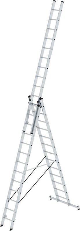 Steigtechnik Mehrzweckleiter 3tlg. mit nivello-Traverse 3 x 13 Sprossen - 011144 - Günzburger