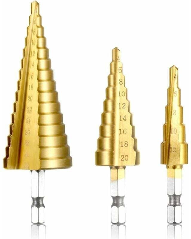 Ahlsen - Satz mit 3 Senkbohrern, Leiterschaft, sechseckig, dreieckig, konisch, HSS-Stahl 4-12/4-20/4-32