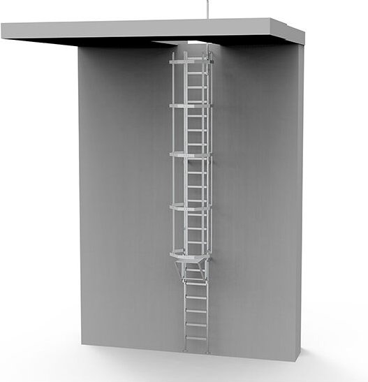 Ortsfeste Steigleitern - Steighöhe 4.50m - CS/2SD/450/CVAP