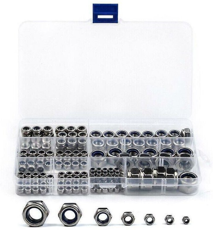 170 Ecro-Sechskantmuttern aus Edelstahl 304, Icros M3 M4 M5 M6 M8 M10 M12 für Silberschrauben, Schraubensortiment, Schra...