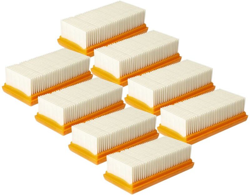 vhbw 8x Flachfaltenfilter Ersatz für Nilfisk 107413541 für Staubsauger - Motorkühlluftfilter