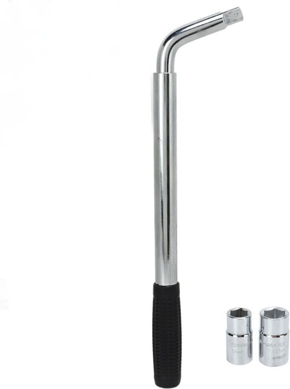 FOREHILL Teleskop-Steckschlüssel mit 2 Stecknüssen 17 19 mm 21 23 mm Universal-Steckschlüssel CR-V