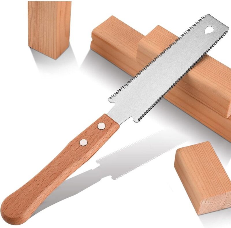 Kleine Handsäge für Holzarbeiten, 15 cm langes, flexibles Sägeblatt, doppelseitige Zugsäge für Bastelarbeiten, Hobbys, H...