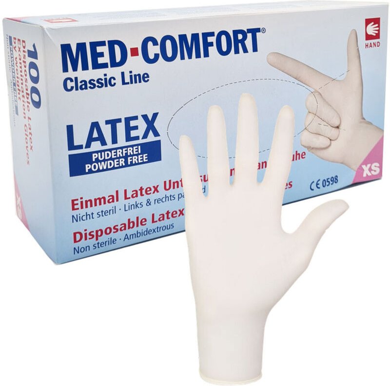 XS Ampri Med Comfort Latexhandschuhe, 100 Stück