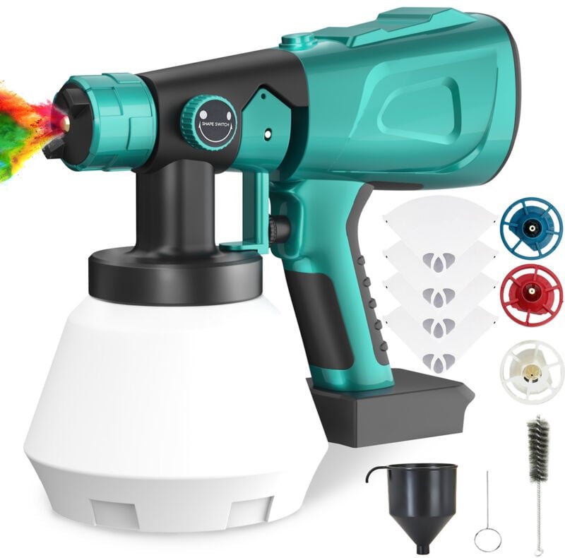 Mawiron - Malenpistolen, 1000 ml hvlp -Lackfarbenfarbe Pistole mit 4 -fachen Farbfiltern, 4 Düsen (keine Batterie), komp...