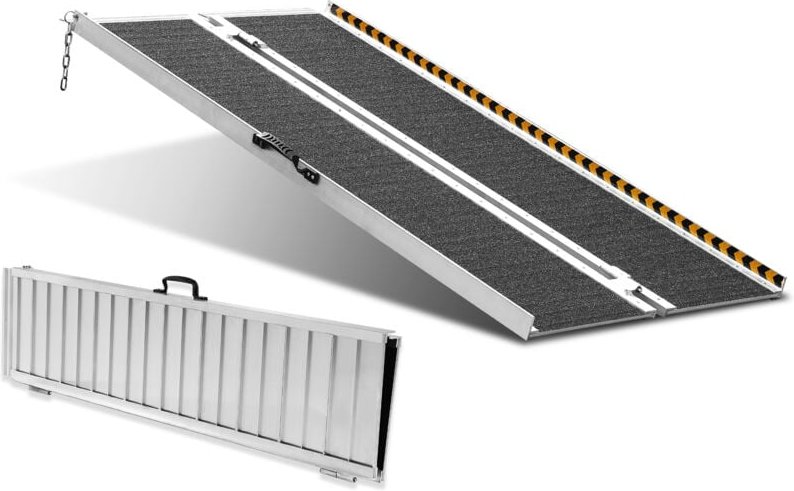 VEVOR Tragbare Rollstuhlrampe, 1,52 m, 363 kg Tragkraft, rutschfeste Aluminium-Klappschwellenrampe, faltbare Rollstuhlra...