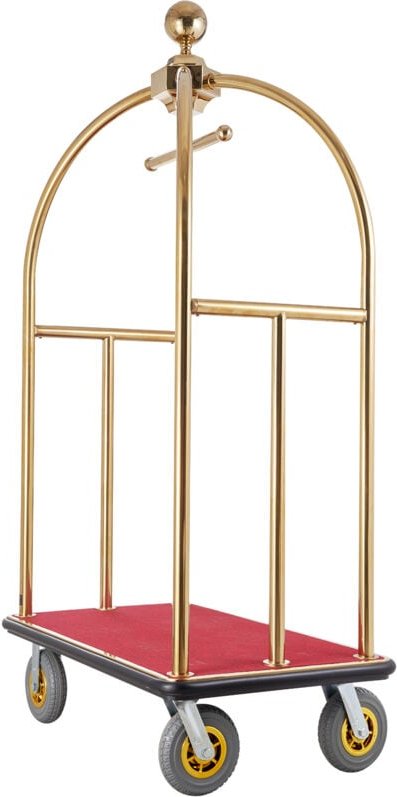 Mophorn - Hotelgepäckwagen mit 680 kg Tragkraft, Pagenwagen mit gebogenen Pfosten, Transportwagen mit rotem Teppichboden...