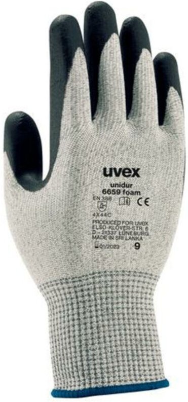 Uvex Schnittschutzhandschuhe uvex unidur 6659 foam, Nitrilkautschuk (NBR)-Schaum-Beschichtung, Größe 6 10 Stk