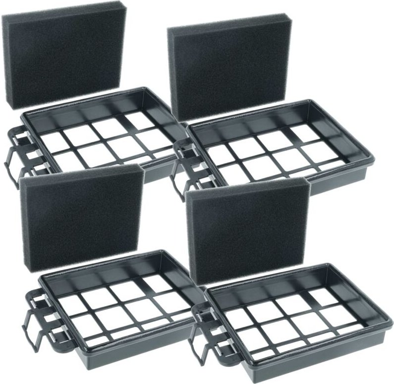 vhbw 4x Staubsaugerfilter Ersatz für Nilfisk 128389393 Filter für Staubsauger - Schaumstofffilter Schwarz