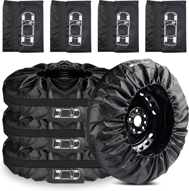 4er-Set Reifentaschen für 19-23 Zoll Reifen: wasserdichte und staubdichte Taschen mit Tragegriff, Reifenhülle zur Aufbew...