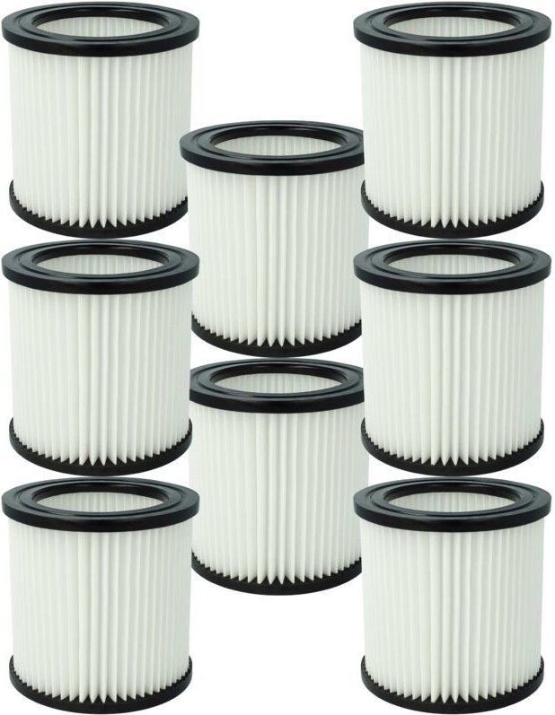 8x Filterelement kompatibel mit Nilfisk Buddy ii 18 uk Nass-/Trockensauger - Feinstaubfilter, Mikrovlies / Kunststoff / ...