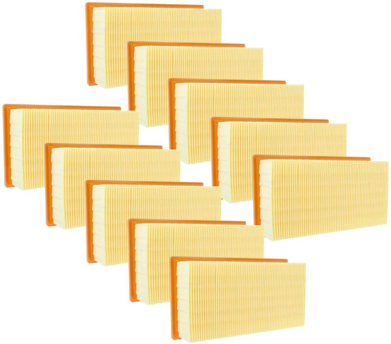 vhbw 10x Flachfaltenfilter L - M kompatibel mit Kärcher NT 14/1 Eco L, NT 14/1 Eco Te Adv Nass-/Trockensauger Staubsauge...