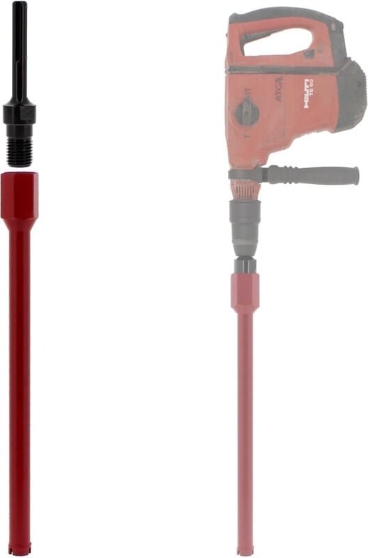 Diamantbohrkrone Ø 27 mm mit Adapter für Bohrmaschine und SDS-max-Bohrhammer