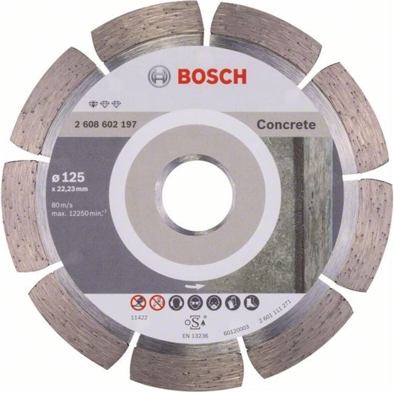 Bosch Diamanttrennscheibe Standard for Concrete 125x22,23x1,6x10 mm 2608602197