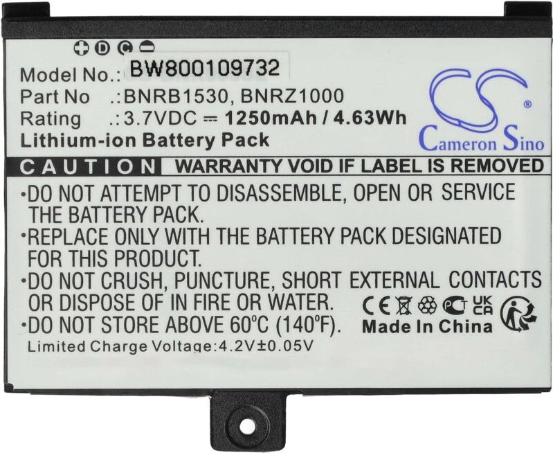 Vhbw - Akku Ersatz für Barnes & Noble 1ICP4/40/60 1S1P, 9875521, 9BS11GTFF10B3, BNRB1530 für eBook Reader (1250 mAh, 3,7...