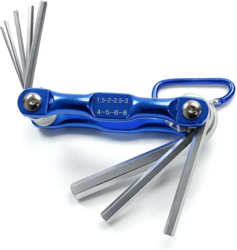 Klapp-Innensechskantschlüssel-Set, 8 Inbusschlüssel, metrisches Klapp-Innensechskantschlüssel-Set, Werkzeugset für die R...