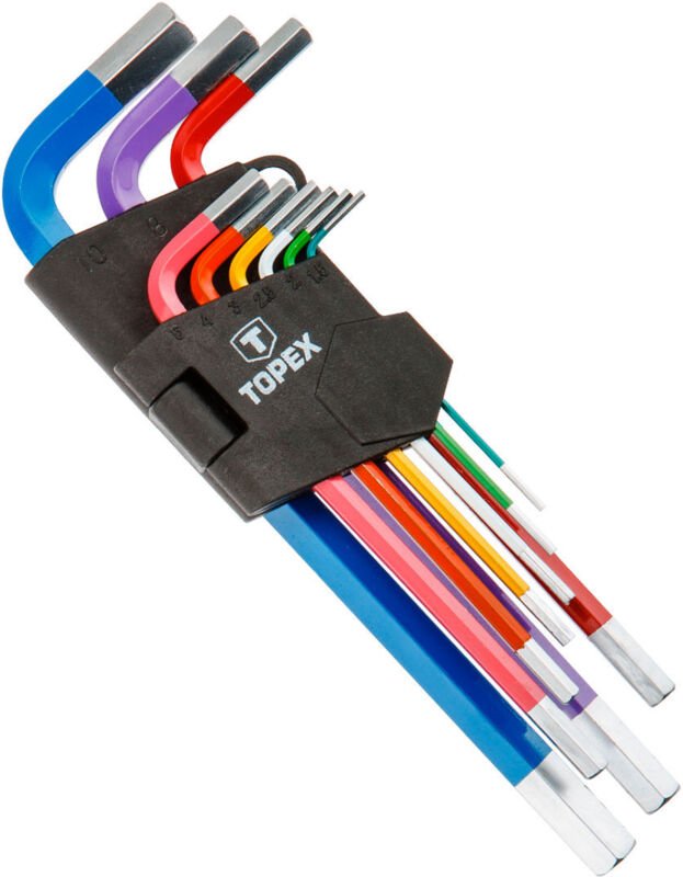 9 tlg. Sechskantschlüssel farbig 1.5 -10 mm