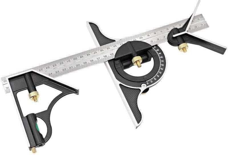 300 mm Kombinierter multifunktionaler verstellbarer Winkel, robustes Winkelmessgerät, Präzisionsset, Winkelmesser, Winke...