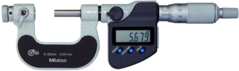 Mitutoyo - Digitale Bügelmessschraube IP65 für Gewindemessungen, 0-25 mm