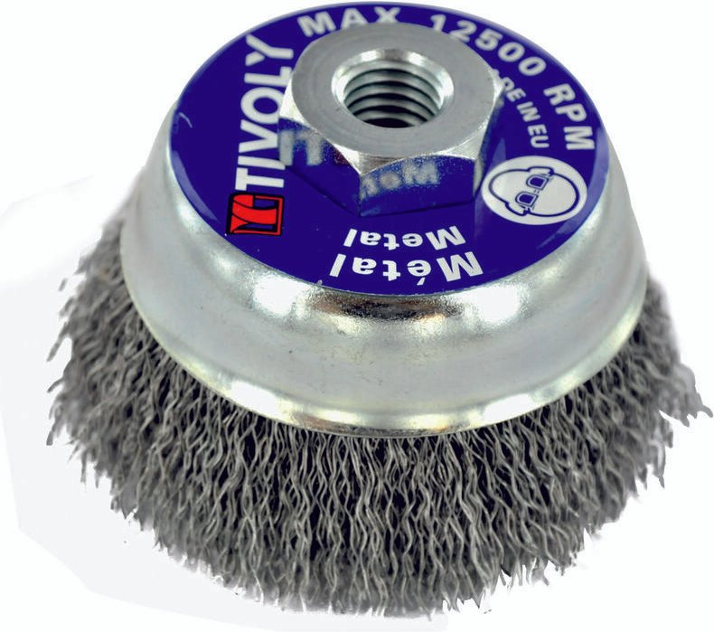 Tivoly - Topfbürste Ø80 mm M14 für Wellstahl-Technik-Metallabisolierschleifer