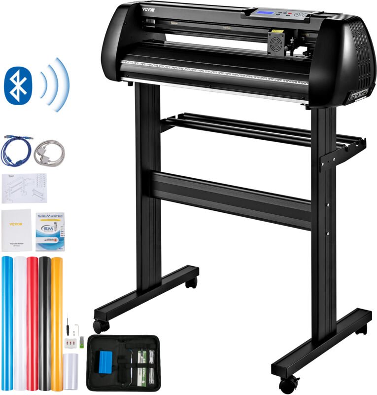 Vevor Schneideplotter 720 mm Schnittbreite Plottermaschine, 20 - 800 mm / s Folienschneider, 3 Klingen Folienplotter Cut...