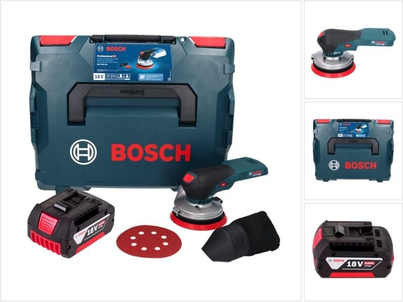 Bosch GEX 18V-125 Professional Akku Exzenterschleifer 18 V 125 mm Brushless + 1x Akku 5,0 Ah + L-BOXX - ohne Ladegerät