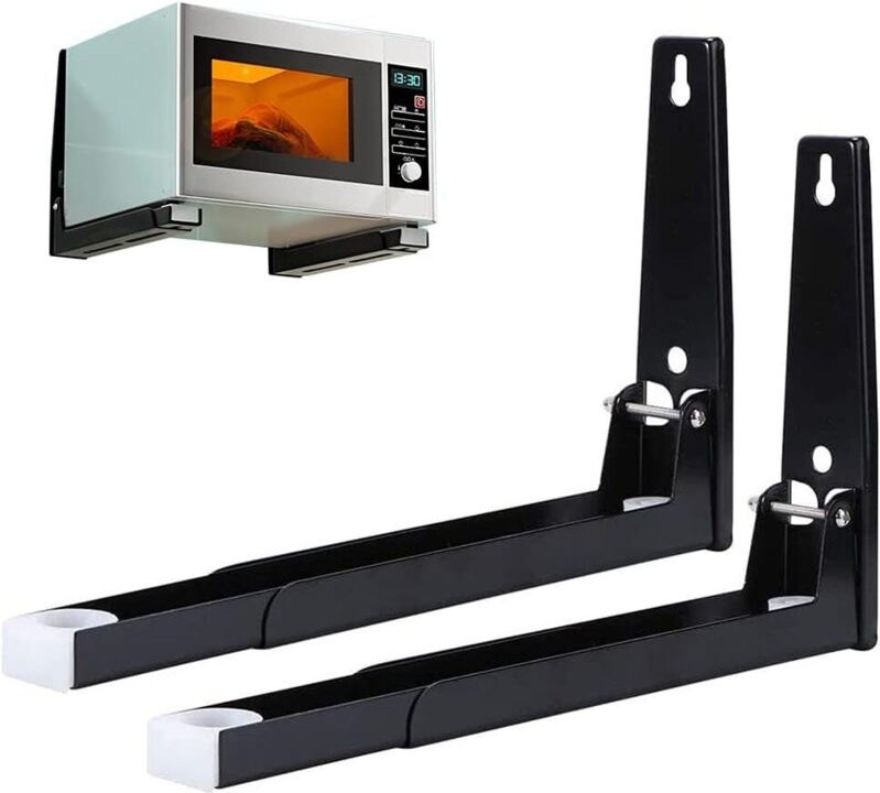Mikrowellengestell mit Arm, Mikrowellenhalterung aus Stahl, Wandhalterung für Mikrowellen, Wandregal für Mikrowellen, fü...