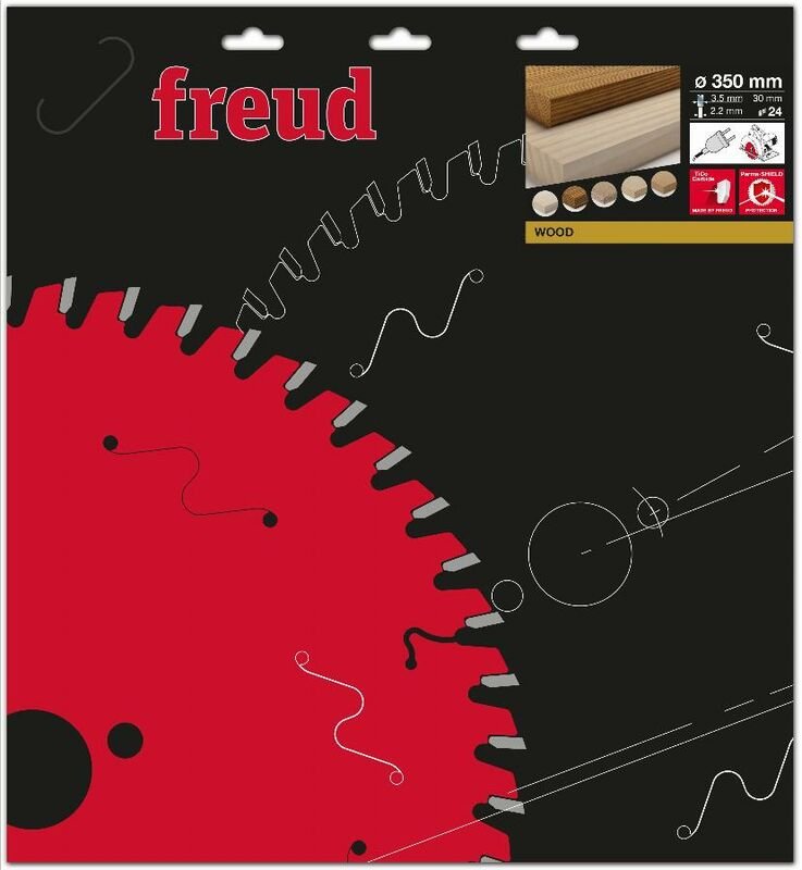 Freud - Sägeblatt für Handkreissäge Ø350 3,5/2,2 AL30 Z24 ba 20° - F03FS09742 -FR32W001H