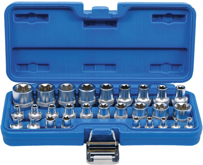 Bgs Technic - Steckschlüssel-Einsatz-Satz, E-Profil Antrieb Innenvierkant 6,3 mm (1/4') / 12,5 mm (1/2') sw E4 - E24 28-...