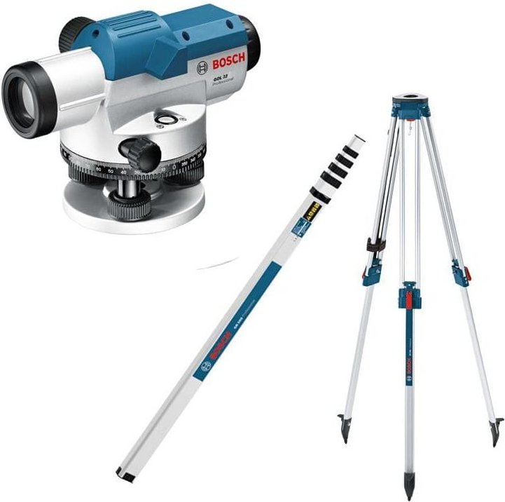 Bosch Optisches Nivelliergerät GOL 32 G inkl. Stativ BT 160 + GR 500 im Set
