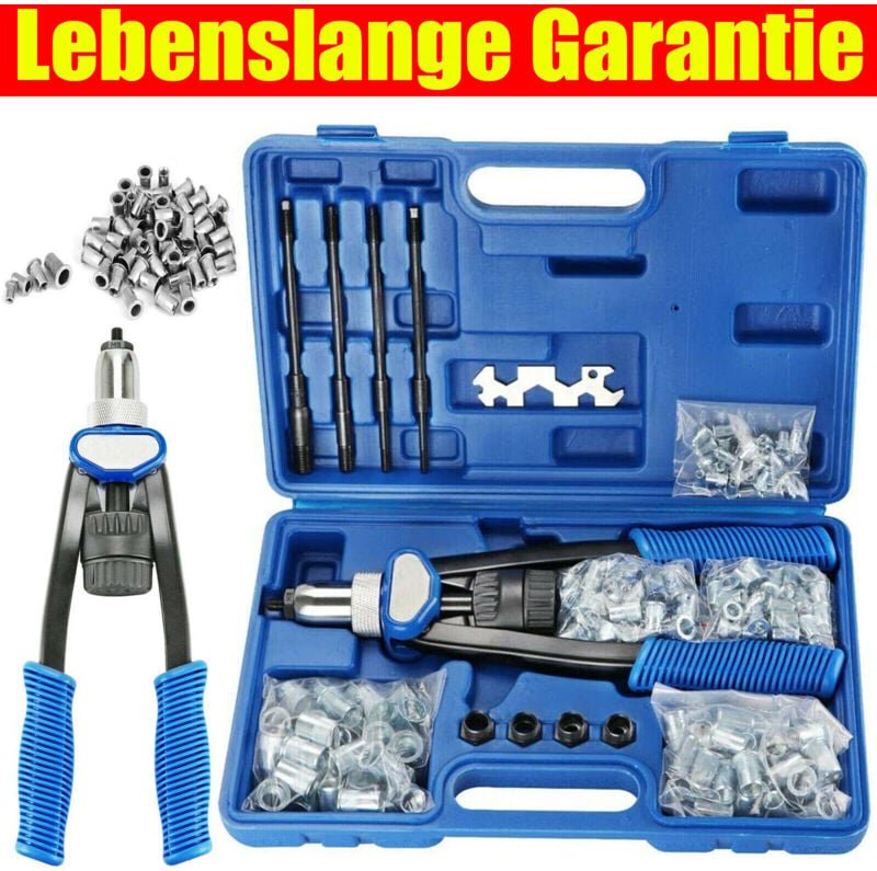 Profi Nietmutternzange Set Nietmaschine Gewinde Nuss Nieten M5 - M12 Werkzeug de