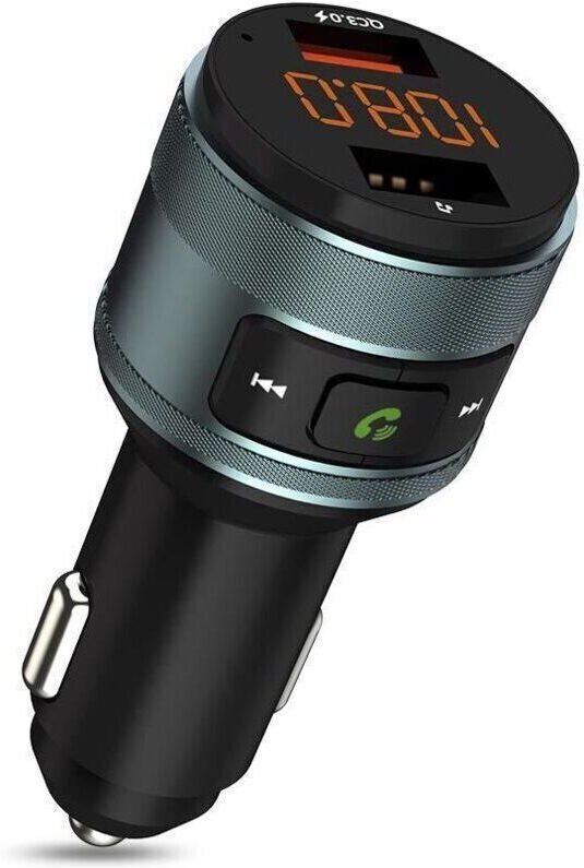 FM-Transmitter, QC 3.0 Autoradio-Transmitter, kabelloser Bluetooth-FM-Radio-Adapter für Autos mit zwei USB-Ladeanschlüss...