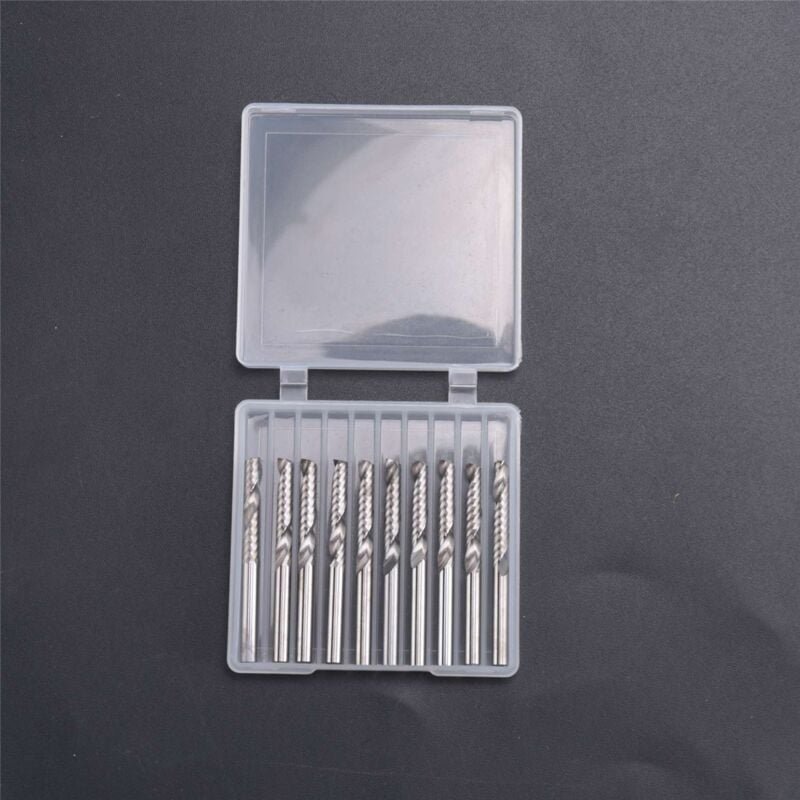 10Er-Pack CNC-FräSer Bits 1/8 Schaft Spiral Upcut FräSer EinzelflöTen-SchaftfräSer Set Frischstahl Gravur Schnitzwerkzeu...