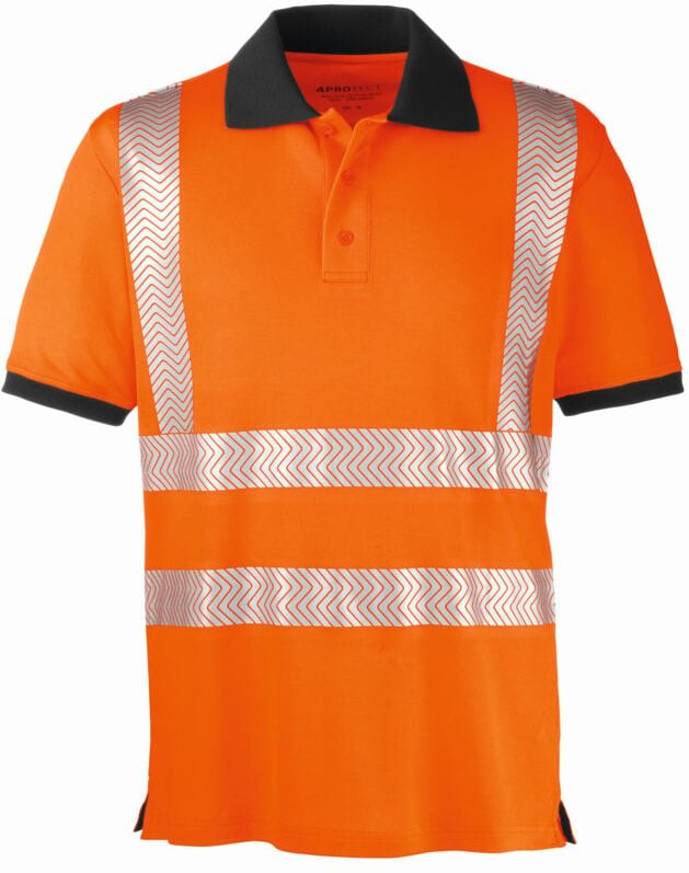 4PROTECT® Warnschutz-Poloshirt ORLANDO leuchtorange/grau 3433 Gr. 5XL